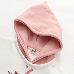 Harajuku Cute Two-tone Candy Floss Sakura Thick Women's Hoodie-Enchanted peach