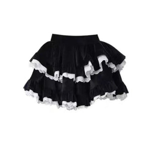 Harajuku Goth Ribbon Skirt Two Piece Set-Enchanted peach