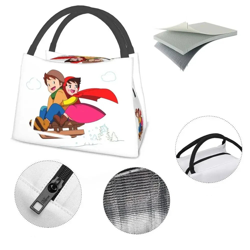 Heidi The Girl From The Alps Insulated Lunch Bags-Enchanted peach