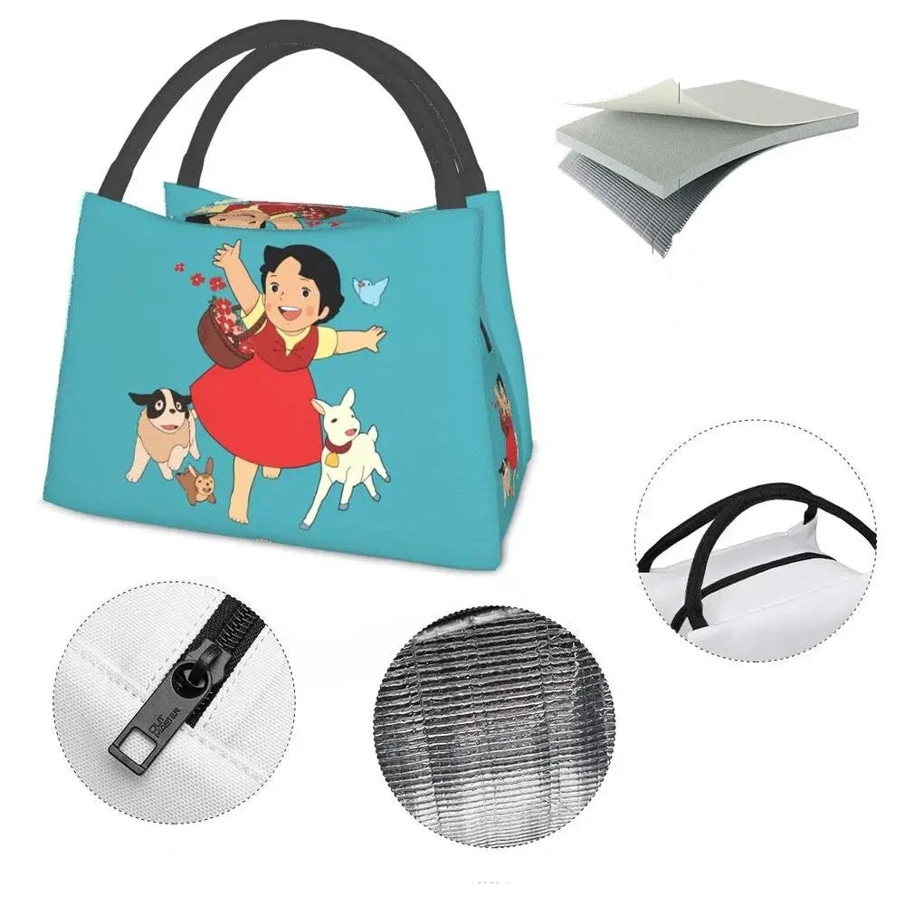 Heidi The Girl From The Alps Insulated Lunch Bags-Enchanted peach