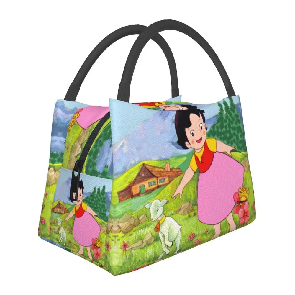 Heidi The Girl From The Alps Snow Cream Insulated Lunch Bags-Enchanted peach