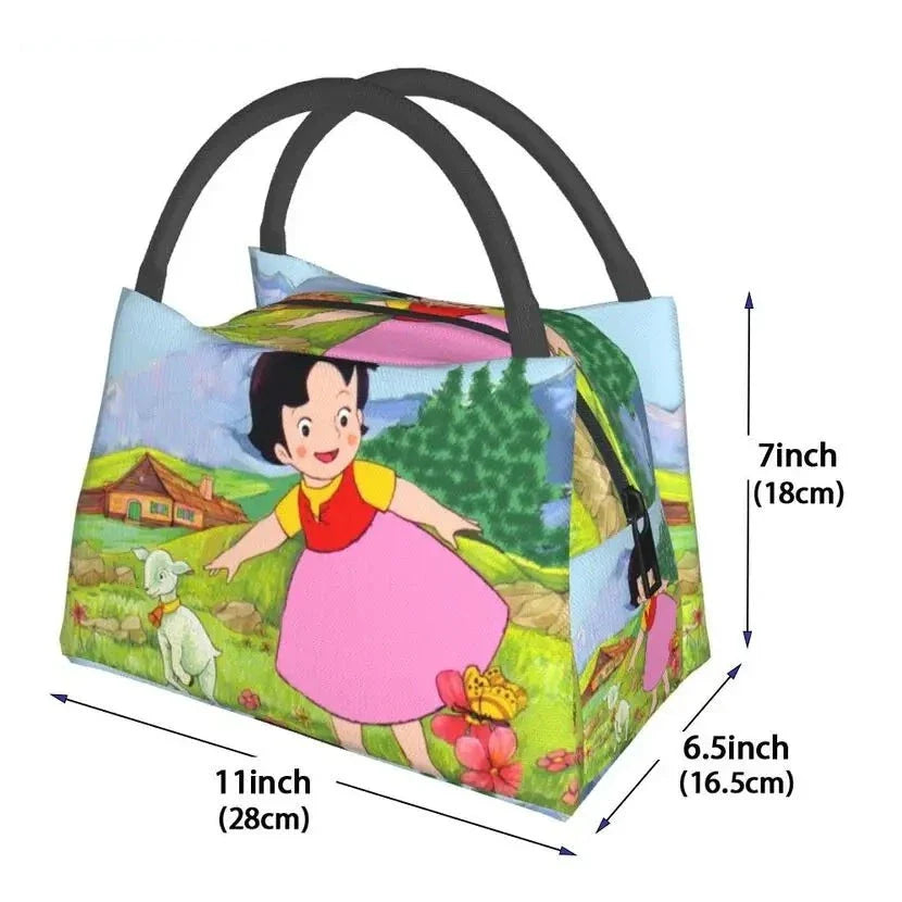 Heidi The Girl From The Alps Snow Cream Insulated Lunch Bags-Enchanted peach