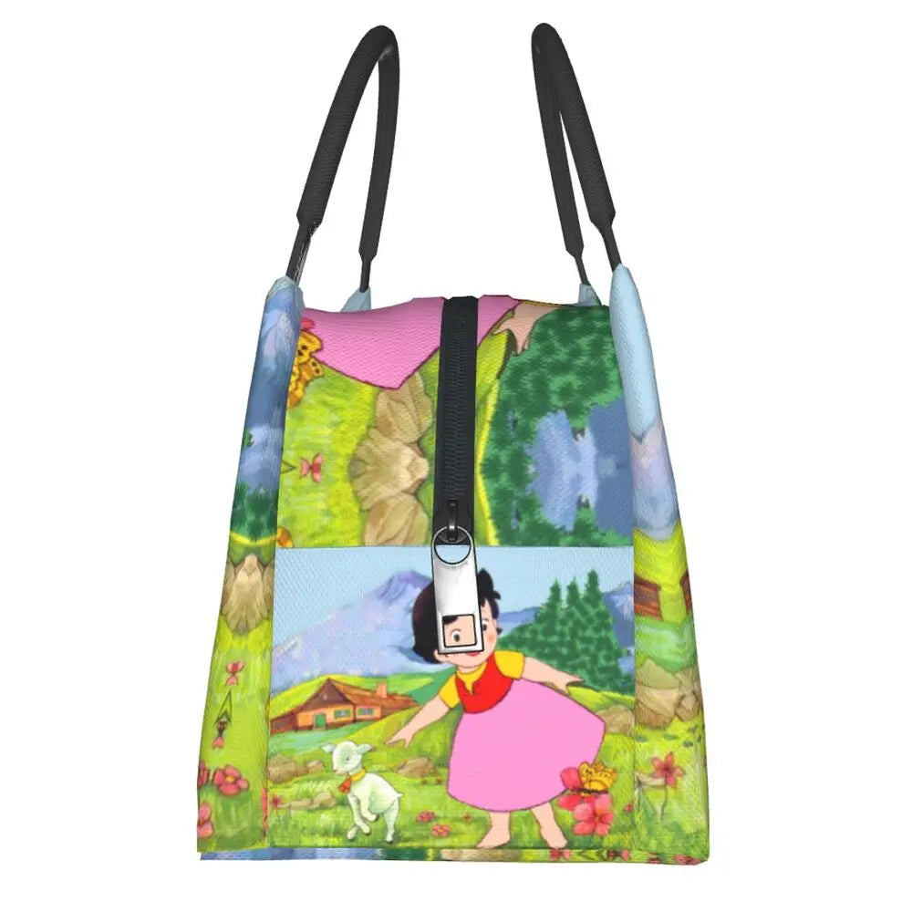 Heidi The Girl From The Alps Snow Cream Insulated Lunch Bags-Enchanted peach