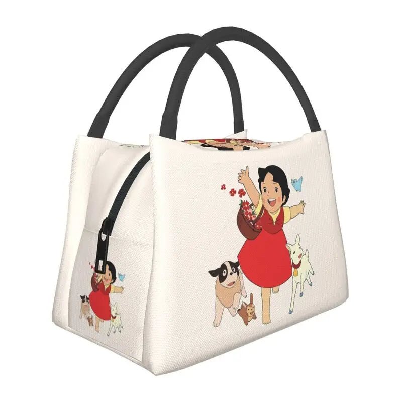 Heidi The Girl From The Alps Snow Cream Insulated Lunch Bags-Enchanted peach