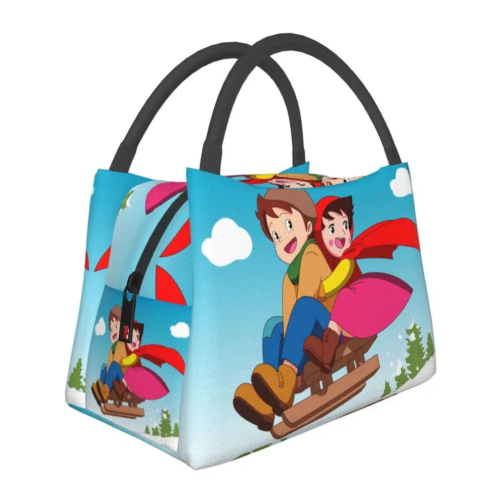 Heidi The Girl From The Alps Snow Cream Insulated Lunch Bags-Enchanted peach