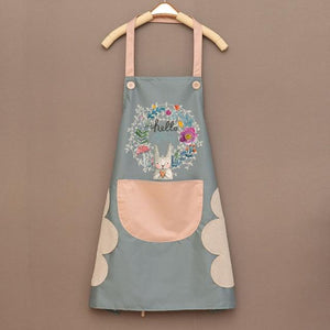 Hello Spring Rabbit Chef Apron-Enchanted peach