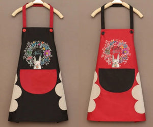 Hello Spring Rabbit Chef Apron-Enchanted peach