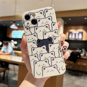 Hide and Seek Cat iPhone Case-Enchanted peach