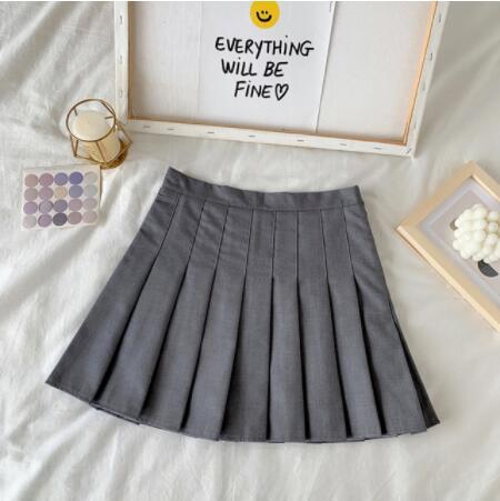 High Waist Cute Simple Pleated Short Light Skirt-Enchanted peach