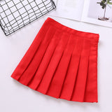 High Waist Cute Simple Pleated Short Light Skirt-Enchanted peach