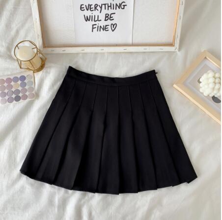 High Waist Cute Simple Pleated Short Light Skirt-Enchanted peach