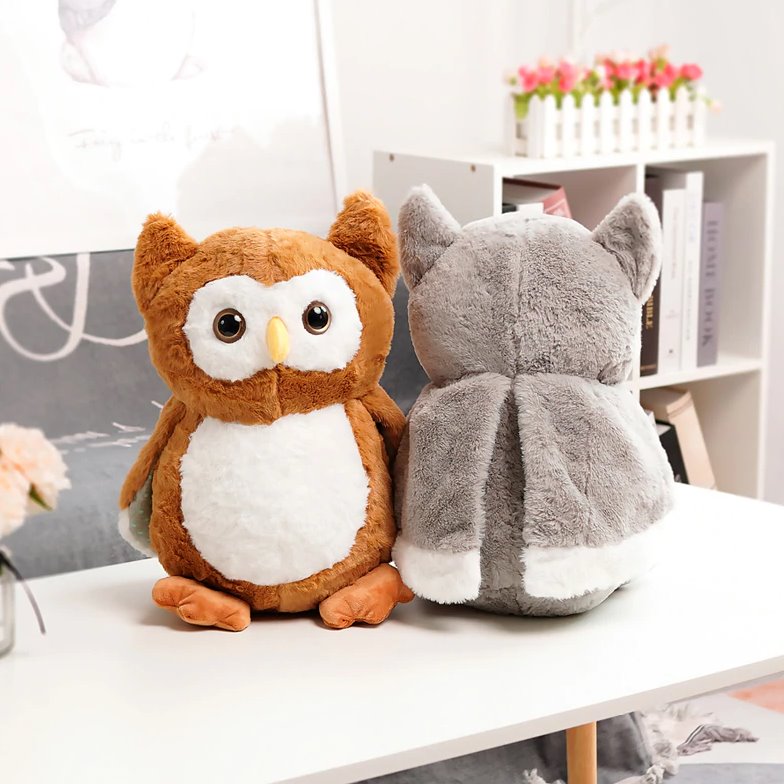 Hooting Owl Plushies-Enchanted peach