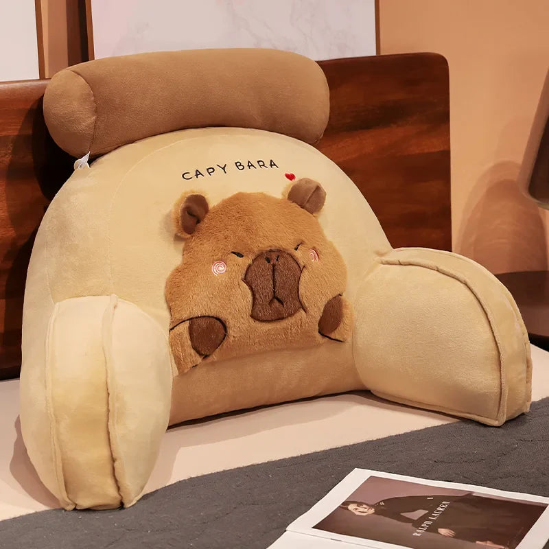 Huge Capybara Cushion Plush Backrest Seat-Enchanted peach