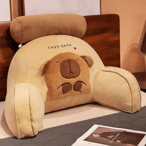 Huge Capybara Cushion Plush Backrest Seat-Enchanted peach