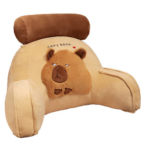 Huge Capybara Cushion Plush Backrest Seat-Enchanted peach