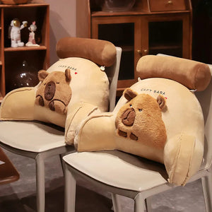 Huge Capybara Cushion Plush Backrest Seat-Enchanted peach