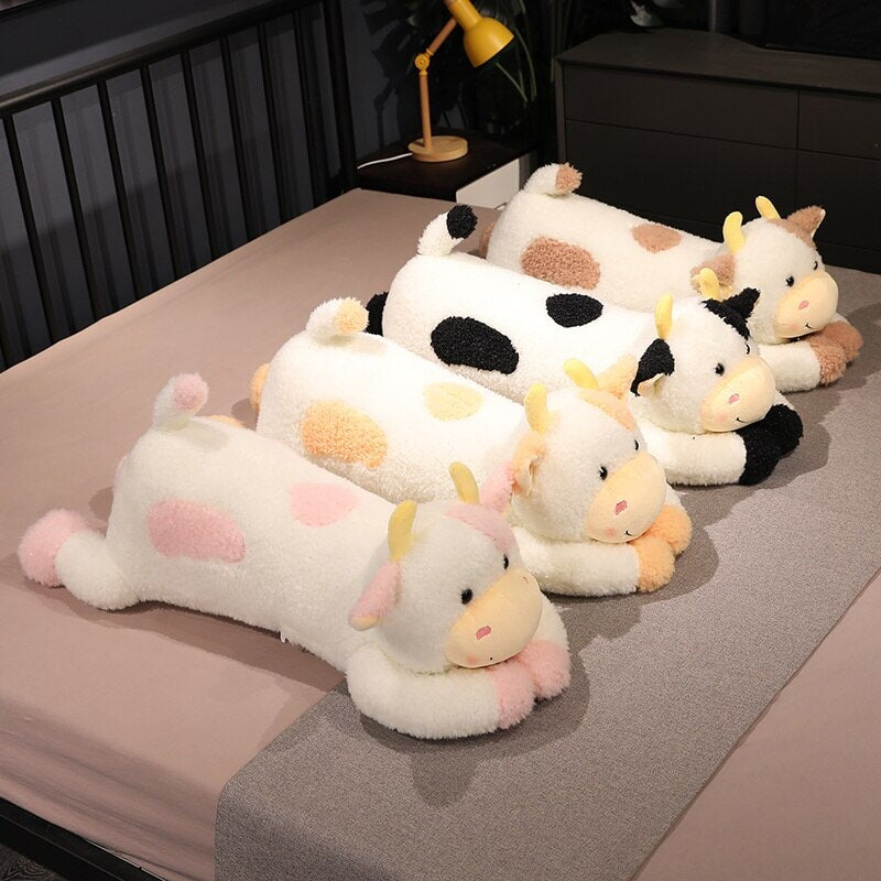 Huge Fluffy Lovely Milk Cow Plushies-Enchanted peach