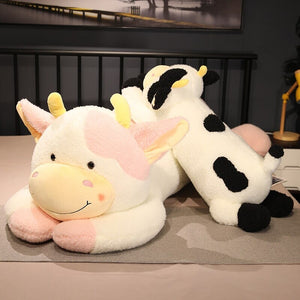 Huge Fluffy Lovely Milk Cow Plushies-Enchanted peach