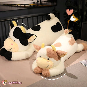 Huge Fluffy Lovely Milk Cow Plushies-Enchanted peach