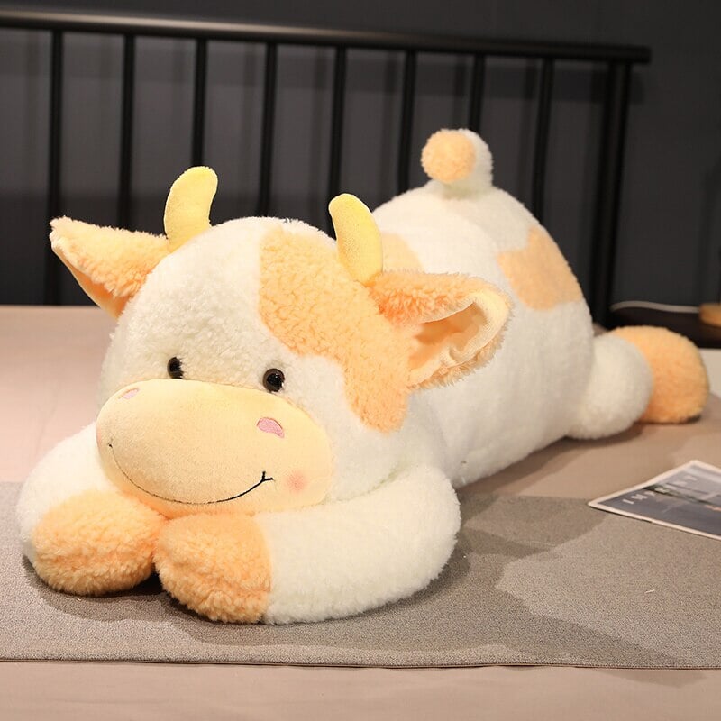 Huge Fluffy Lovely Milk Cow Plushies-Enchanted peach