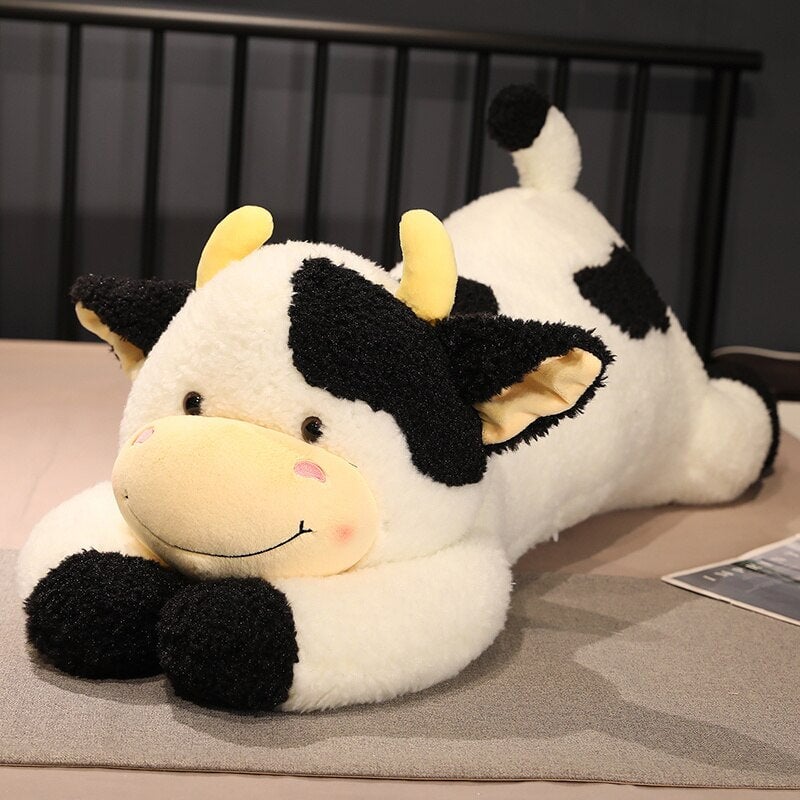 Huge Fluffy Lovely Milk Cow Plushies-Enchanted peach