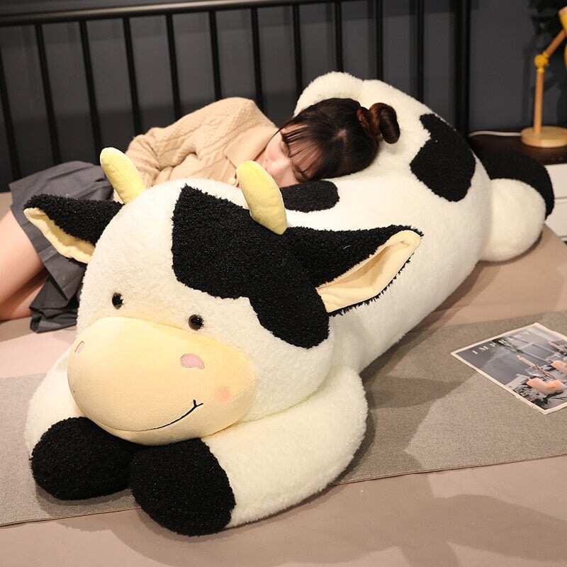 Huge Fluffy Lovely Milk Cow Plushies-Enchanted peach