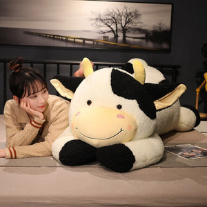 Huge Fluffy Lovely Milk Cow Plushies-Enchanted peach