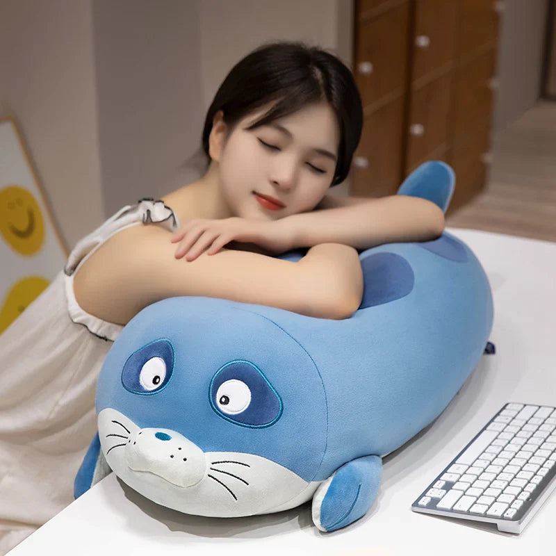 Huge Sleeping Buddies Seal Plushies-Enchanted peach