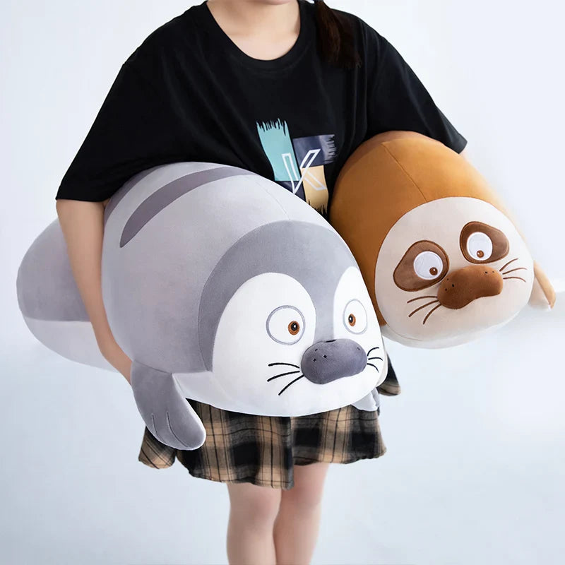 Huge Sleeping Buddies Seal Plushies-Enchanted peach