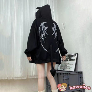 I Am The Devil Gothic Hoodie-Enchanted peach