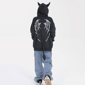 I Am The Devil Gothic Hoodie-Enchanted peach