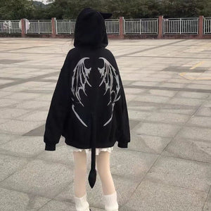 I Am The Devil Gothic Hoodie-Enchanted peach