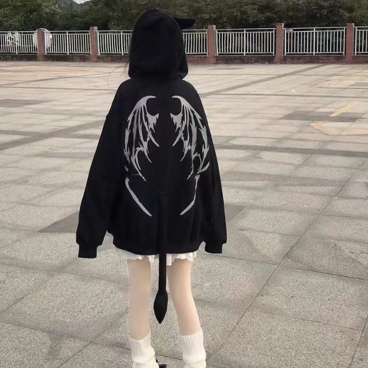 I Am The Devil Gothic Hoodie-Enchanted peach