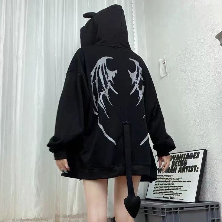 I Am The Devil Gothic Hoodie-Enchanted peach