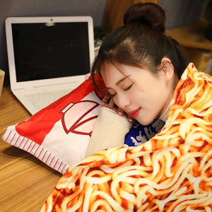 Instant Noodle Plushie Pillow-Enchanted peach