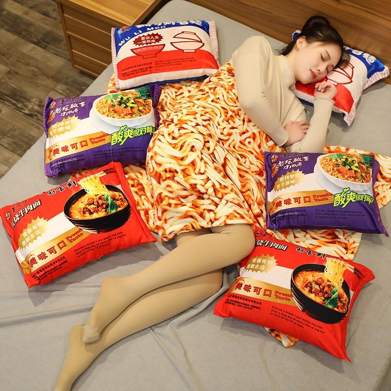 Instant Noodle Plushie Pillow-Enchanted peach