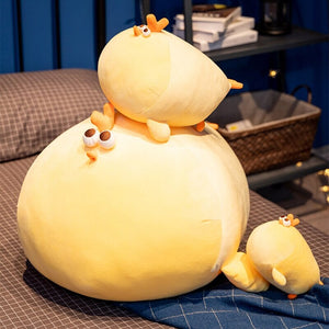 Jaba the Chonky Yellow Chicken Plushie-Enchanted peach