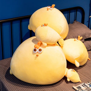 Jaba the Chonky Yellow Chicken Plushie-Enchanted peach