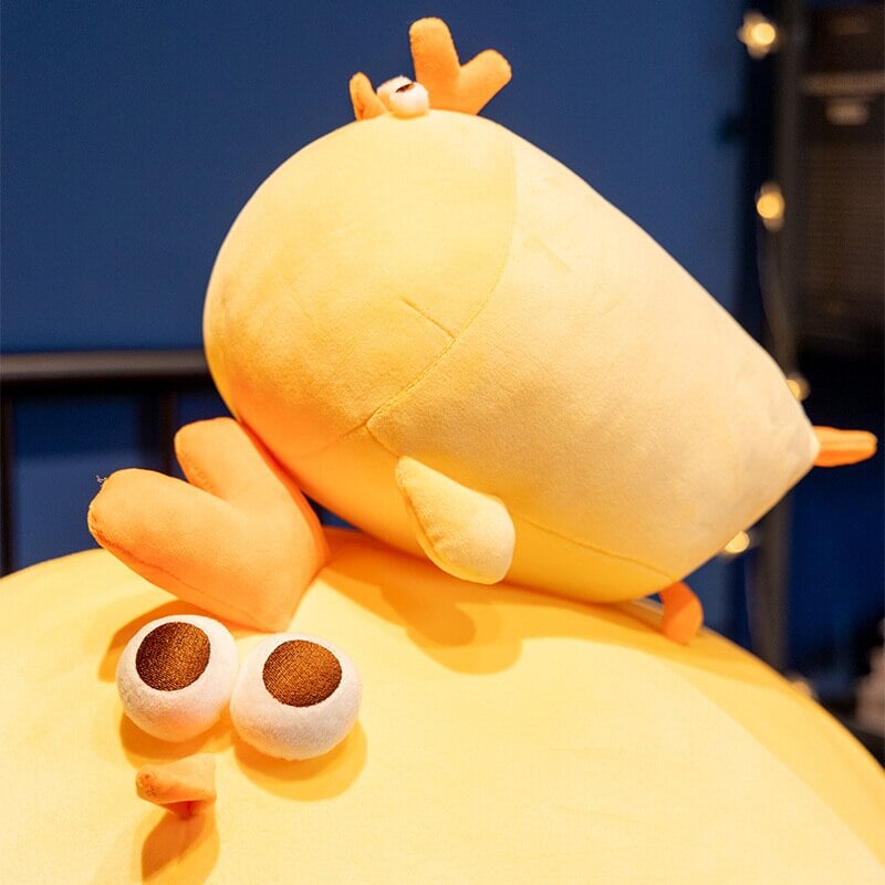 Jaba the Chonky Yellow Chicken Plushie-Enchanted peach