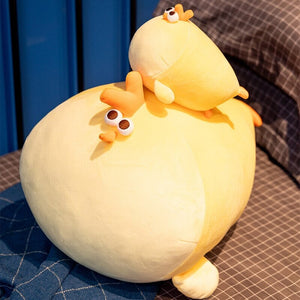 Jaba the Chonky Yellow Chicken Plushie-Enchanted peach