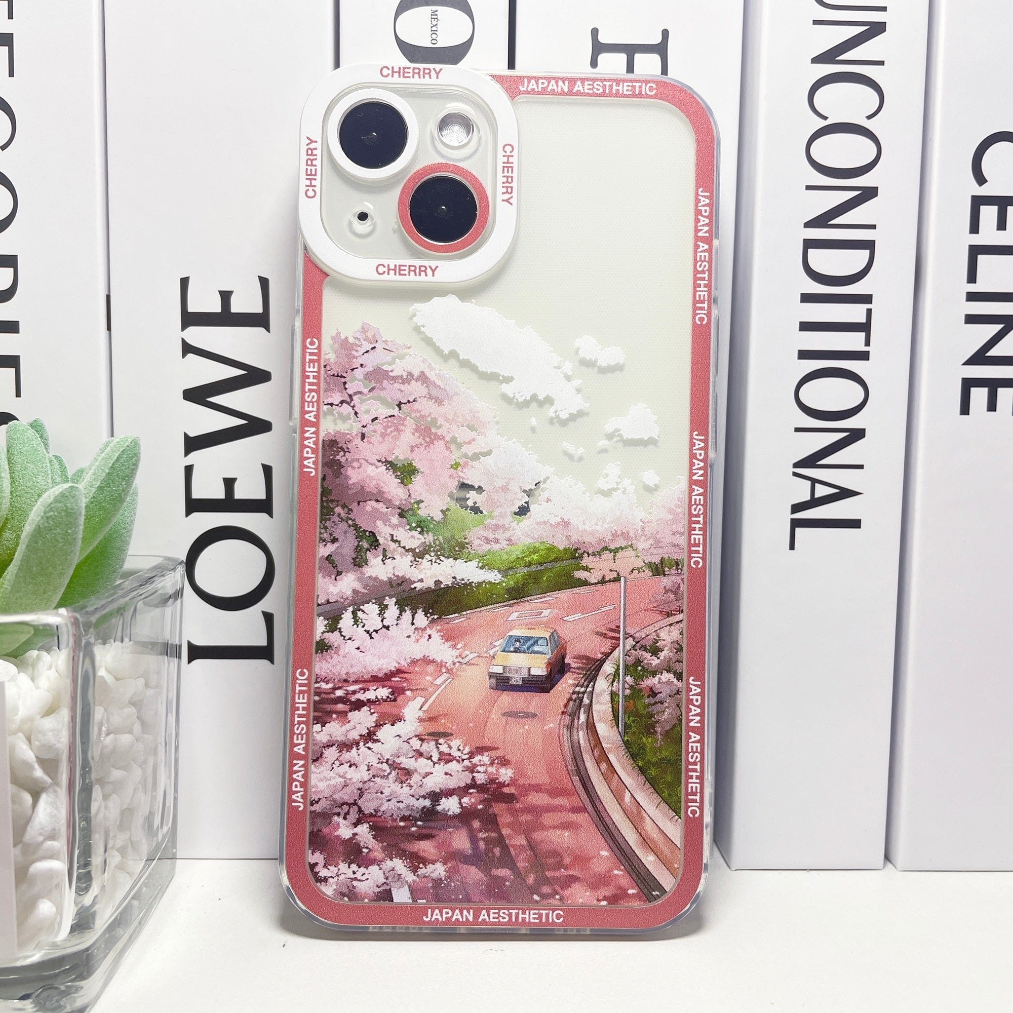 Japanese Aesthetic Cherry Blossom Highway iPhone Case-Enchanted peach