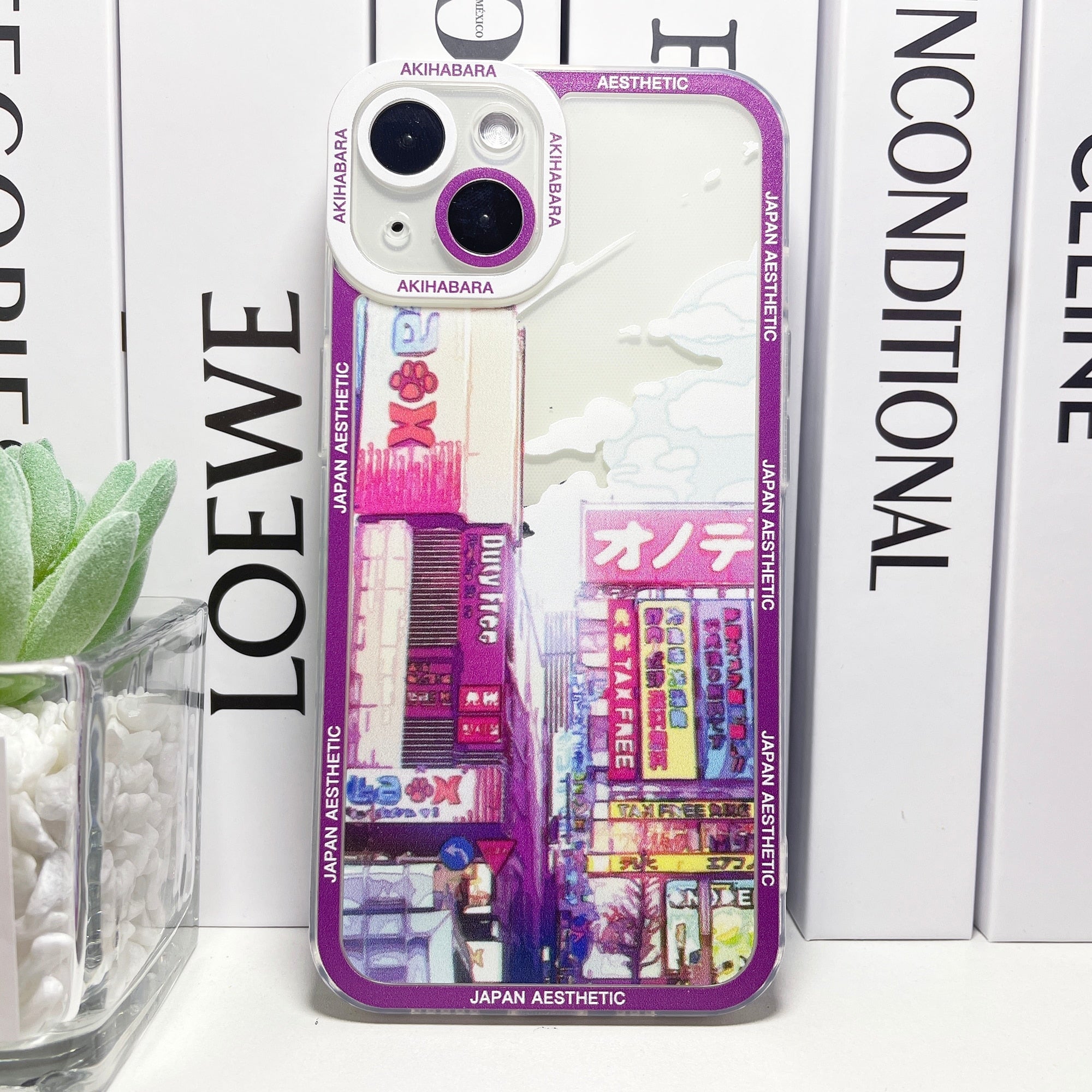 Japanese Aesthetic City Break iPhone Case-Enchanted peach