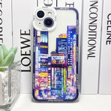 Japanese Aesthetic City Break iPhone Case-Enchanted peach