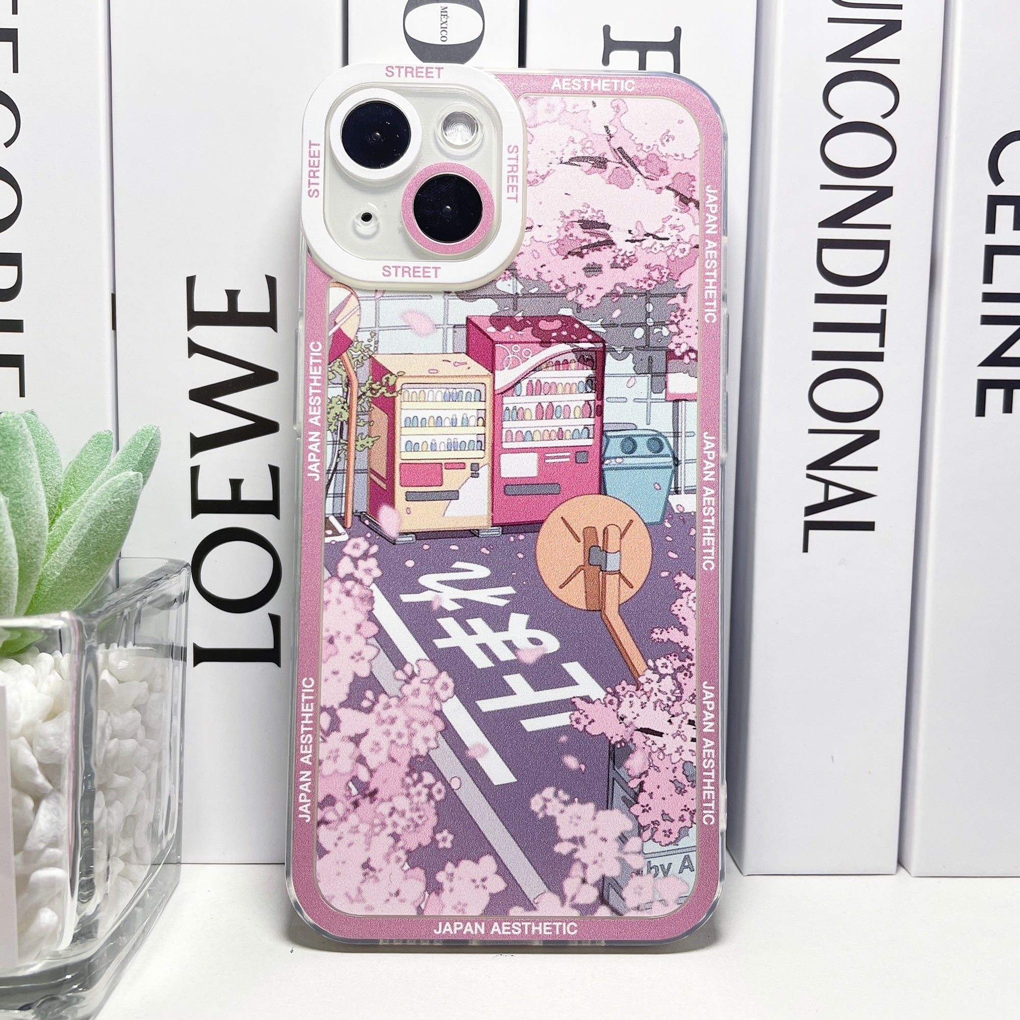 Japanese Aesthetic Sakura Blossom City Break iPhone Case-Enchanted peach