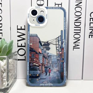 Japanese Aesthetic Streets of Kyoto iPhone Case-Enchanted peach