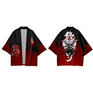 Japanese Anime Asura Blades Men Two-Piece Kimono Yukata Top & Pants Sets-Enchanted peach