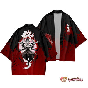 Japanese Anime Asura Blades Men Two-Piece Kimono Yukata Top & Pants Sets-Enchanted peach