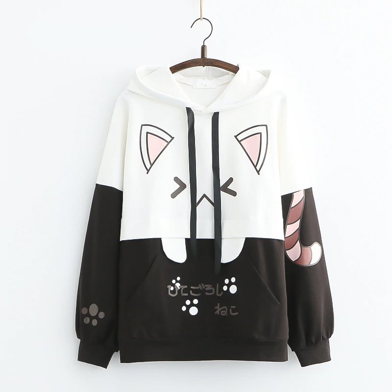 Japanese Anime Cat Hoodie-Enchanted peach