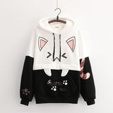 Japanese Anime Cat Hoodie-Enchanted peach