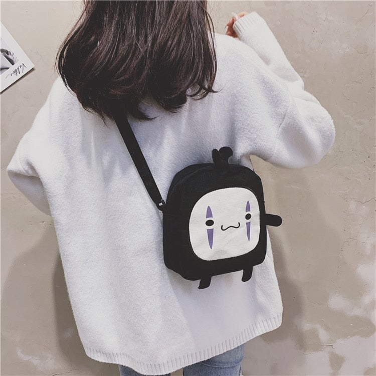 Japanese Anime No-Face Crossbody Small Bag-Enchanted peach